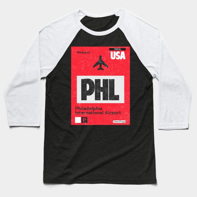 PHL Philadelphia red Baseball T-Shirt by Woohoo